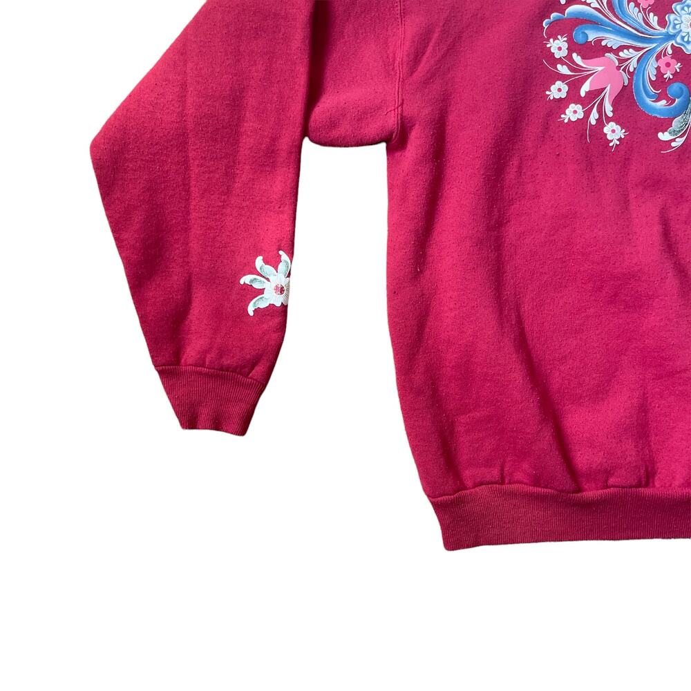 Vintage hanes graphic floral Crewneck sweatshirt XL - Picture 2 of 4